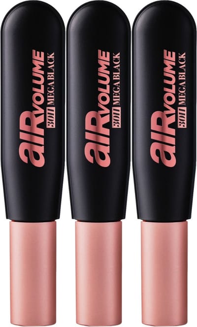L'Oréal Air Volume Mega 30H Mascara Extra Zwart - 3 x - Voordeelverpakking