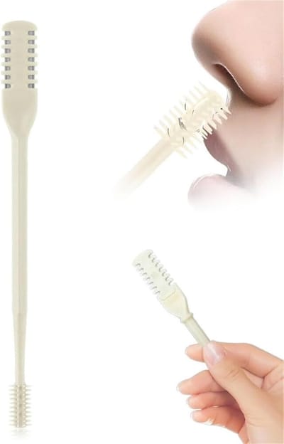 Neushaartrimmer Handmatig - Roestvrij Staal - Dagelijkse Verzorging - Dubbel Roterend - Compact Ontwerp - Beige