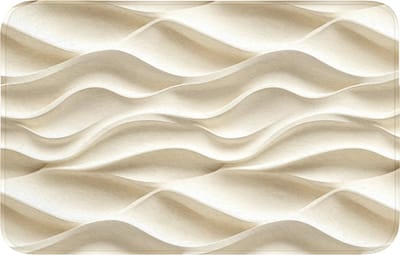 Badmat 80x50 cm - Antislip - Lijnen - Golvend - Crème - Badmatten voor badkamer - Badkamermat - Douchemat - Badkamer mat