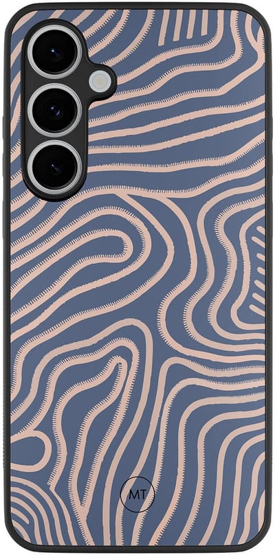 Hoesje geschikt voor Samsung Galaxy S24 FE - Flowing lines - TPU Hard Case Backcover - Paars - Mooie Telefoonhoesjes
