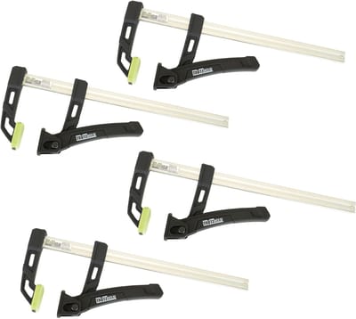 TRUTZHOLM - 4x - Eénhandsklem - 80 kg - Spanvermogen - 25 cm spanbereik - Aluminium - Snelklem