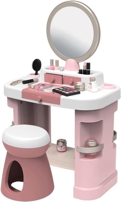 Thuys - Make Up Tafel Speelgoed Roze - 15 Accessoires - Ingebouwde Spiegel - Gemaakt in Frankrijk - voor Kinderen vanaf 3 Jaar
