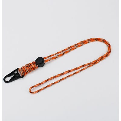 Lanière Porte-clés Heavy Metal Porte-clés Réglable Porte-badge Cordon de Cou pour Téléphone Portable Anti-perte orange