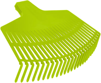 KADAX Robuuste hark van kunstfluweel, bladhark zonder steel, brede hark, bladbreken, tuinhark, bladwaaier, bladveger (rechthoekig groen 45 cm)