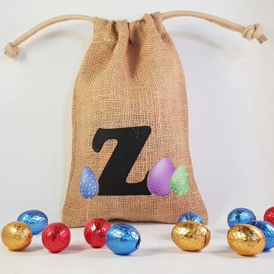 Paaszakje - letter Z - pasen, paaseitjes, paaseizakje, cadeautje, feestdag, paashaas, paaseieren, verpakken