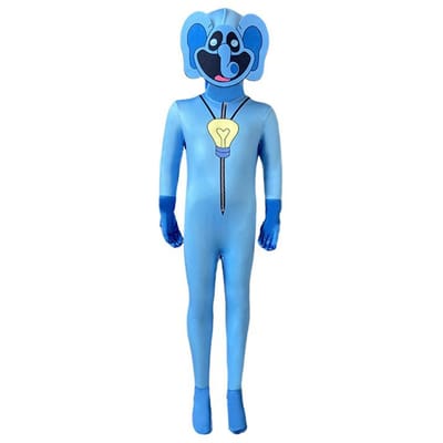 Halloween Enfants Sieste Jeu de rôle Catnap Smilings Critters Costume Cosplay Chat Combinaisons Catnap avec Masque Costumes d'Horreur pour Enfants 110cm blue