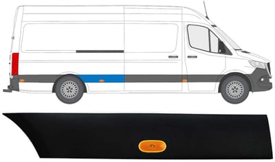 Sierlijst zijlijst achter spatbord met lamp voor Mercedes Sprinter 2018-