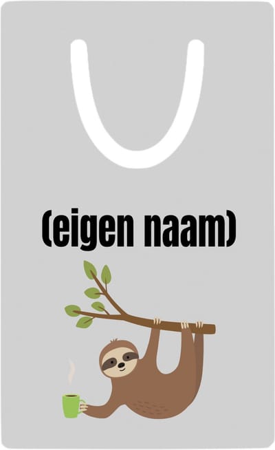 Hacebo® - luiaard met koffie met eigen naam metalen boekenlegger - Luiaard - luiaard liefhebbers - iemand die houdt van luiaards - verjaardag - cadeau - kado Bladwijzer boekenleggers - 7.6 cm x 5cm