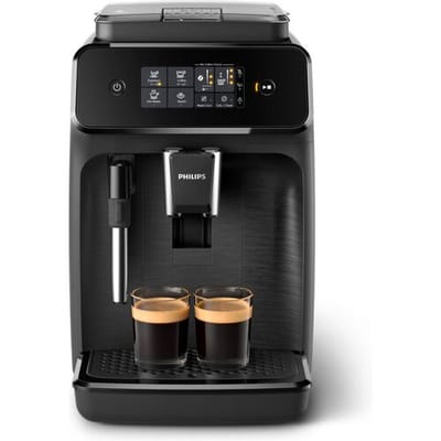 Philips 1200 Serie Volautomatische Espressomachine – Mat Zwart – Pannarello Stoomsproeier – Koffie met Één Druk op de Knop (EP1220/00)