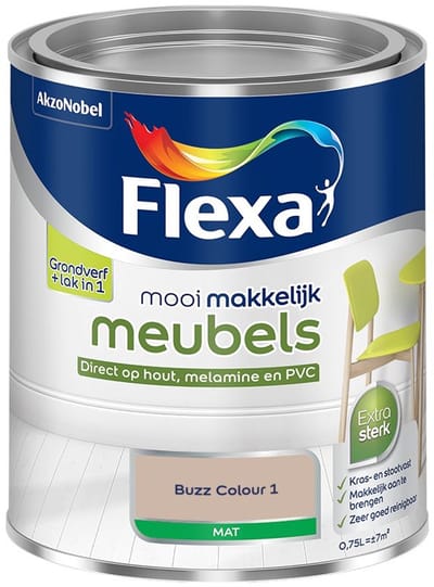 Flexa - Mooi Makkelijk Meubels Mat - Buzz Colour 1 - Mengverf - 750 Ml