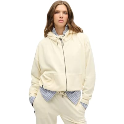 Superdry - Velours hoodie met rits - Dames - Hoodies