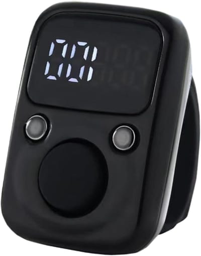 Clickerteller Digitaal - Handteller Vinger - Nauwkeurig Tellen - Waterdicht Ontwerp - 33 x 25 cm - Zwart
