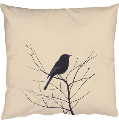 Sierkussens - Kussentjes Woonkamer - 50x50 cm - Vogel - Zwart - Tak - Minimalistisch