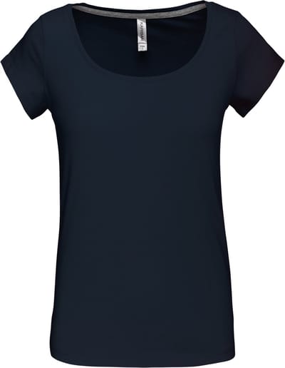 Kariban Dames-t-shirt korte mouwen met boothals K384 - Navy - L