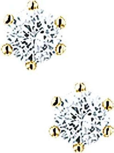 The Jewelry Collection Oorknoppen Zirkonia - Geelgoud