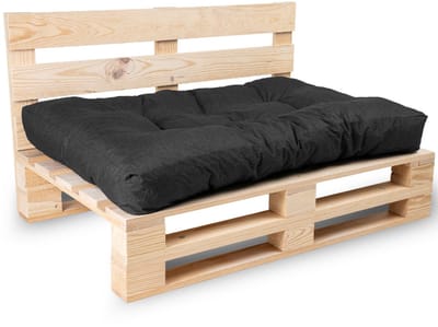 Bananair - Palletkussen - Tuinkussen voor Palletbank - Zitkussen - 120x80x15 cm - Zwarte