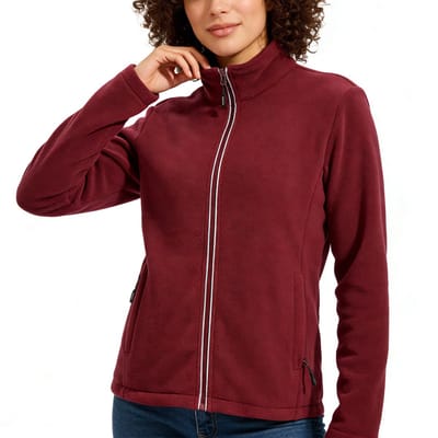 BUBW® Dames Outdoorjas - Warme Fleece Jas - Winddicht & Lichtgewicht - Softshell Jas - Rood - Maat S