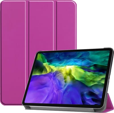 Hoesje - Geschikt voor Apple iPad Pro (2020) - 11 inch - Dun & Stevig - Hardcover Book Case - Trifold Bookcase Hoes - Hard Cover - Tablethoes - Paars