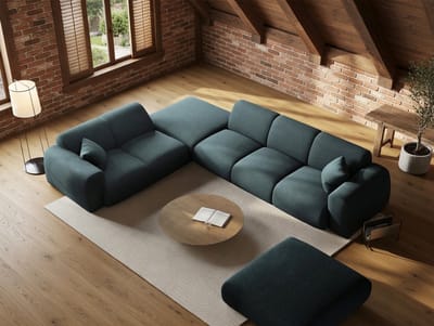 Hoekbank met Slaapfunctie 270x176x57 cm – Modulaire L-Vormige 3-Zits Bank met Chaise Longue & Voetenbank – Beige Corduroy – Geen Montage Nodig – Luxe Sectionele Slaapbank – Cloud Comfort – Pauwhome