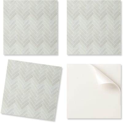 Set zelfklevende vinyltegels met patroon voor de slaapkamer, visgraatmotief, 20x20x20 cm