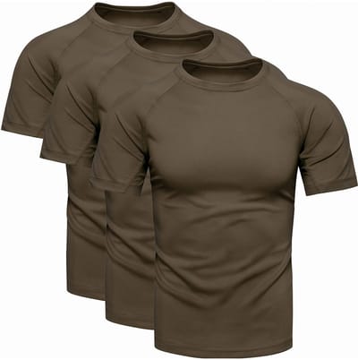 Recea - Sportshirt - Khaki - Raglanmouwen - Snel drogend