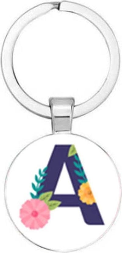 Akyol - Letter A Sleutelhanger - Alfabet - Als je naam begint met de letter A - Leuk kado voor iemand waarbij zijn naam begint met de letter A - 2,5 x 2,5 CM