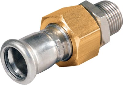 BONFIX 3-delige schroefkoppeling vlakdichtend 42 mm 1 1/2 inch M-Press RVS
