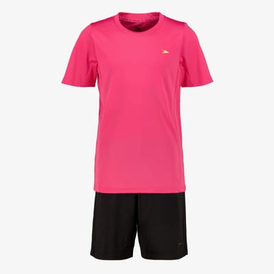 Dutchy tweedelige meisjes sport set roze zwart - Maat 116