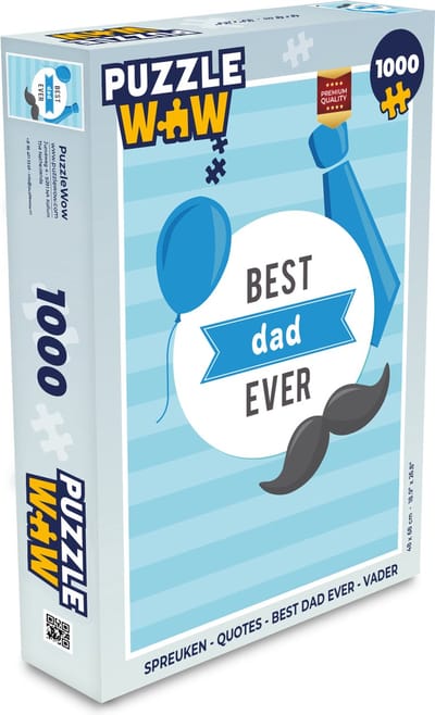 Puzzel Spreuken - Quotes - Best dad ever - Vader - Legpuzzel - Puzzel 1000 stukjes volwassenen - Vaderdag cadeautje - Cadeau voor vader en papa