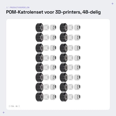 Dailygoods- Katrolenset 48-delig - Rubber Lagers - Excentrische Afstandhouders - Ronde Zuilen - Voor 3D-printer - Nauwkeurig Staal - 3D-printer Onderdelen