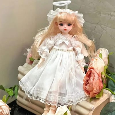 Poupée BJD SD 1/6 30cm avec Vêtements Cheveux Longs Talons Hauts Robe de Princesse Déguisement Poupées BJD Yeux Élégants Attrayants