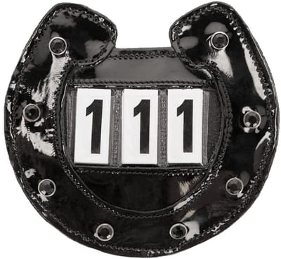 QHP - Nummerhouder Horseshoe - Zwart