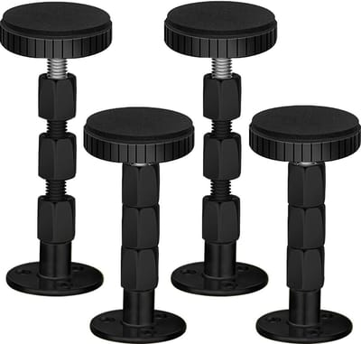 Hoofdeinde Stoppers - Bed Stabilisator - Voorkomt Bed Schudden - Verstelbaar met Schroefdraad - 27-114mm 4 Pack - Zwart