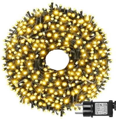 MUPOO Kerstboom Lichtslinger - 100 Meter - 500 LEDs - Kerstverlichting voor Binnen en Buiten - Warm Wit - Kerstversiering Lichtsnoer- Buitenverlichting