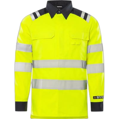 Fristads Flamestat Hi Vis Overhemd Klasse 3 7050 Ats - Hi-Vis geel/marineblauw - XS