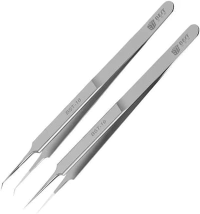 Precisie Pincet Set - Industriële Pincetten Vliegende Draad - Elektronica Reparatie - Antimagnetisch Roestvrij Staal - 140X9MM - Zilverkleurig