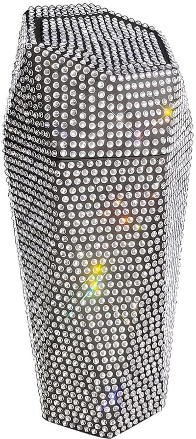 Dailygoods- Vuilnisemmer Draagbaar - Prullenbak met Deksel - Auto Vuilnisemmer - Diamantdesign - Kunststof - Afmetingen 7 x 20 cm