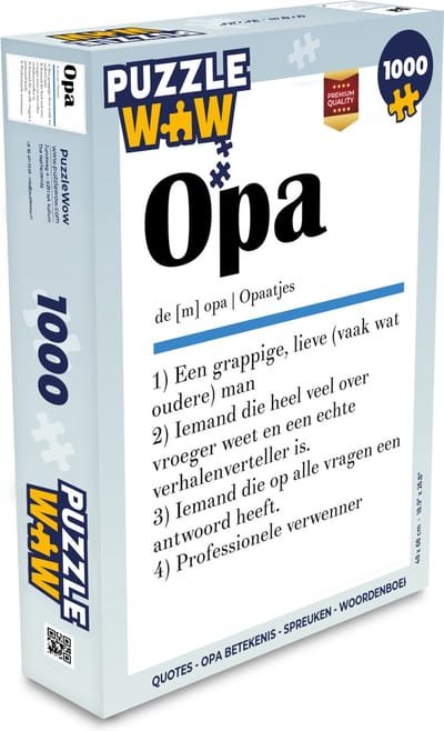 Puzzel Quotes - Opa betekenis - Spreuken - Woordenboek - Legpuzzel - Puzzel 1000 stukjes volwassenen
