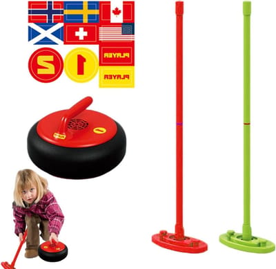 Elektrisch Curlingbordspel - Tafel Curling - Familie Entertainment - Oplichtende Stenen - 33.8 x 20.6 x 12.7 cm - Veelkleurig