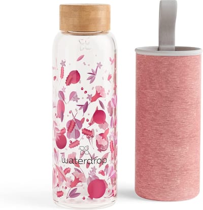 Glazen drinkfles van glas - waterfles 400ml - lekvrij - BPA-vrij