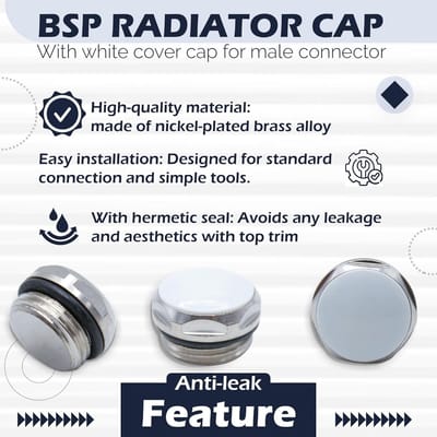 Radiatorstop 5 stuks - Blindstop Radiator - Verwarming Onderhoud - Luchtdichte Sluiting - 127 cm - Natuurlijk