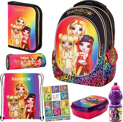 Schooltas Set - Kinderrugzak Set - Basisschool Leerjaar - 7 Delige Set - 24 Liter Capaciteit - Multicolor