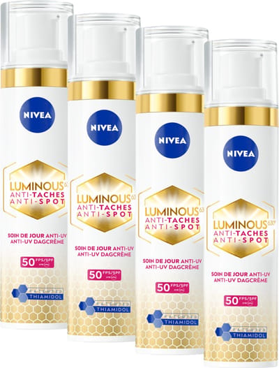 NIVEA Cellular LUMINOUS630 Anti-Spot Dagcrème Gezicht - Anti-Pigment Vlekken - Pigmentvlekken Verwijderen - Gezichtsverzorging Alle huidtypen - SPF 50 - 3x30 ml - Voordeelverpakking