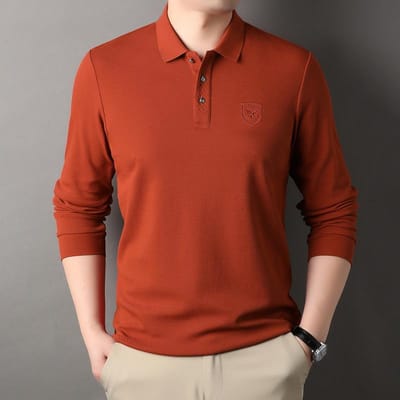 Revers Longmouw T-shirt Casual Papa Middelbare Leeftijd en Oudere Mannen POLO Shirt XXXL