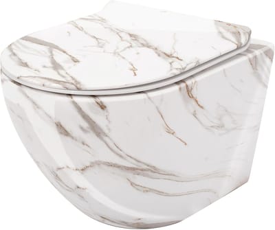 Stijlvolle Randloze Toiletpot met Softclose Zitting - Glanzend Keramiek