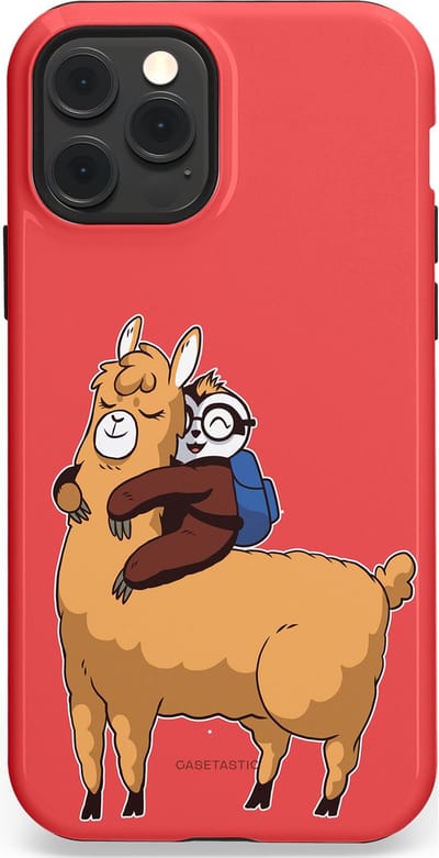 Casetastic hoesje geschikt voor Apple iPhone 12 / Apple iPhone 12 Pro - MagSafe - Dubbellaagse bescherming - Lui en lekker - Fashion Case - Koraal Goud