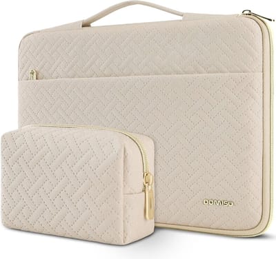 Laptophoes 16 inch laptophoes, waterdichte laptoptas, beschermhoes met accessoires, tas, laptophoes, notebook, pc-hoes voor Thinkpad, Ideapad, HP Dell, Samsung Chromebook, beige