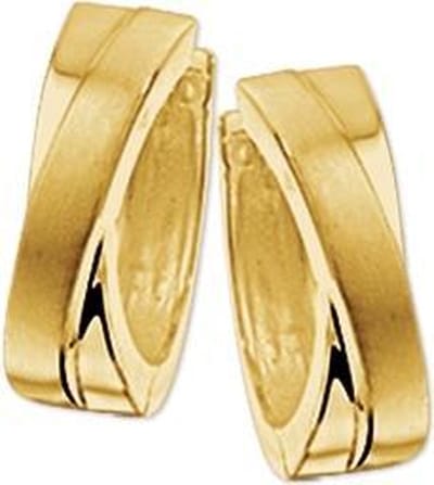 The Jewelry Collection Klapoorringen Poli/mat 3,5 mm Vlak - Geelgoud