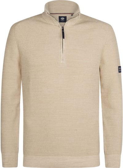 Petrol Industries - Heren Gebreide Half-Zip Trui Nashville - Geel - Maat M