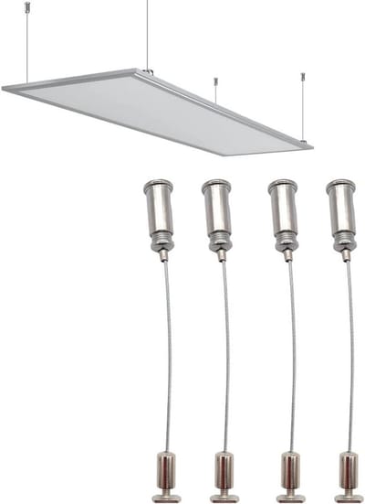 SnelShoppen - Verstelbaar Hangset voor Verlichting en Fotolijsten met RVS Kabel, 4 Draadjes, Ideaal voor Lampen, Foto's en Tentoonstellingen
